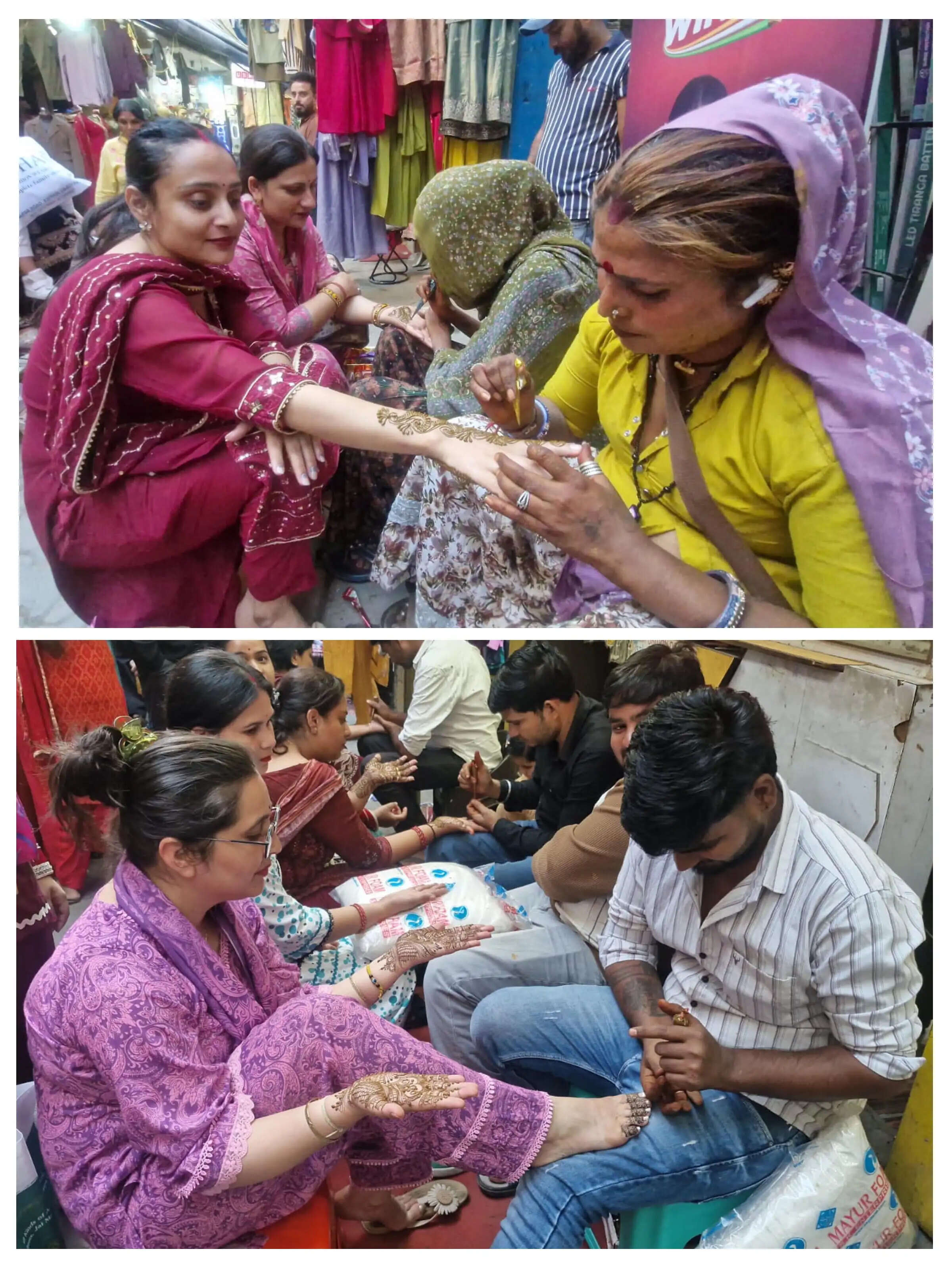 पिया के नाम की मेहंदी से सजे हाथ, चांद के दीदार और पति की लंबी उम्र की कामना को लेकर महिलाओं में उत्साह