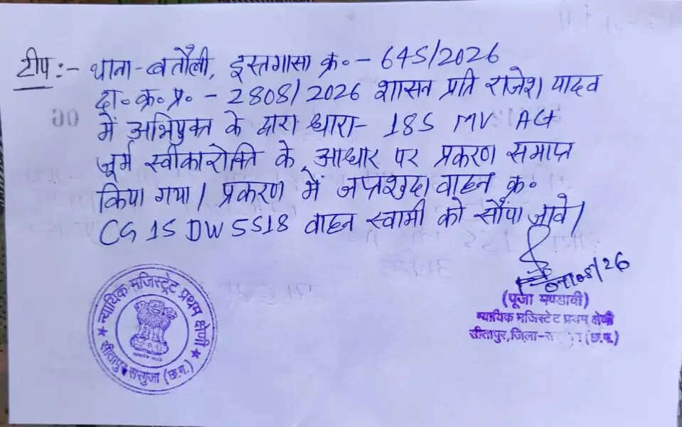 अंबिकापुर : शराब पीकर बाइक चलाना पड़ा भारी, कोर्ट ने शराबी चालक पर ठोका 10 हजार का जुर्माना