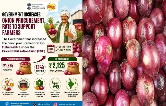 सरकार ने प्याज की खरीद कीमत 13 फीसदी बढ़ाकर 2,125 रुपये प्रति क्विंटल किया