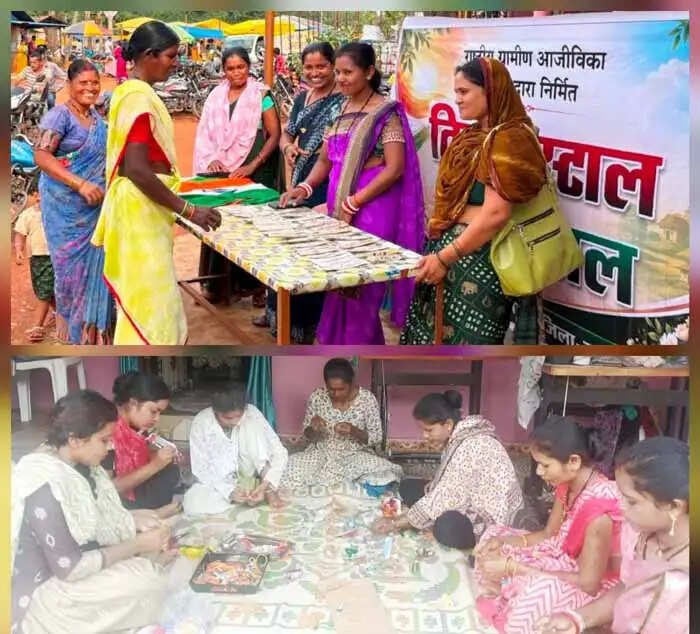 समूह की महिलाएं धान, गेहूं, चावल व बांस से आकर्षक राखियां बनाकर कर रही विक्रय