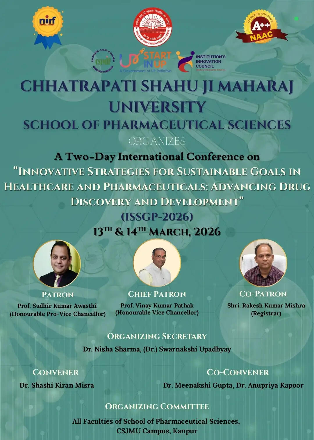 स्वास्थ्य और फार्मास्यूटिकल क्षेत्र में नवाचार के लिए संवाद जरूरी : कुलपति