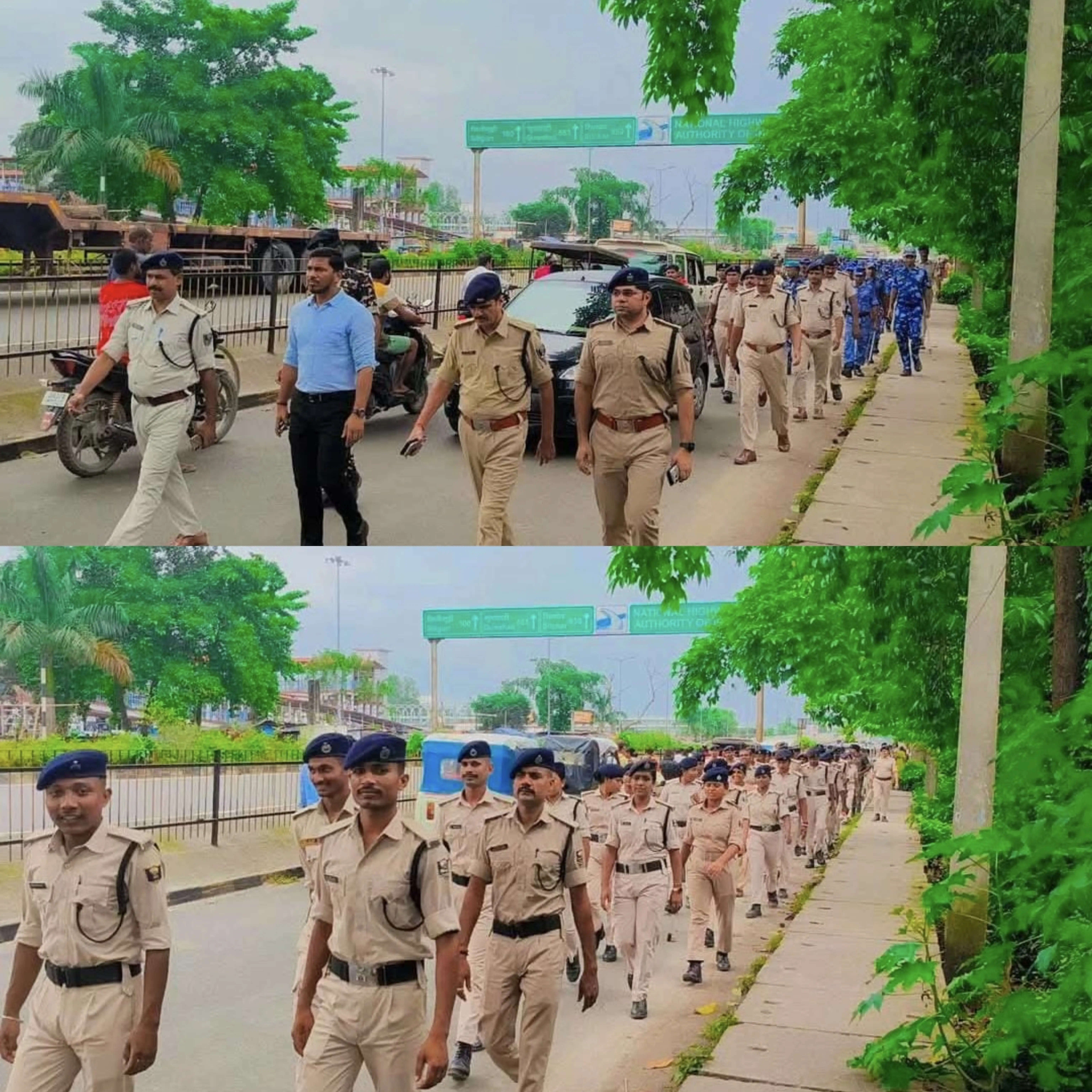 छात्र प्रदर्शन को लेकर किशनगंज में हाई अलर्ट, प्रभारी एसपी ने किया फ्लैग मार्च