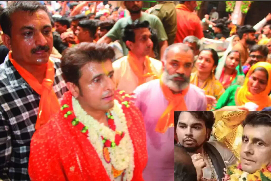 मथुराः अमृत सेवा महोत्सव में दर्शन करने पहुंचे बॉलीवुड सिंगर सोनू निगम