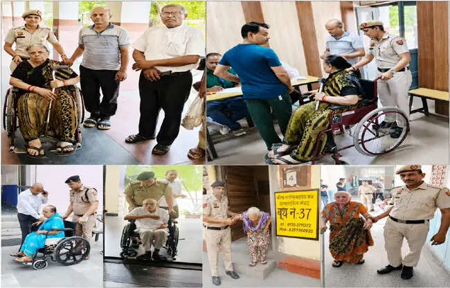 सोनीपत में पुलिस की मानवीय पहल, चुनाव में बुजुर्गों और दिव्यांगों के बने सहयाेगी