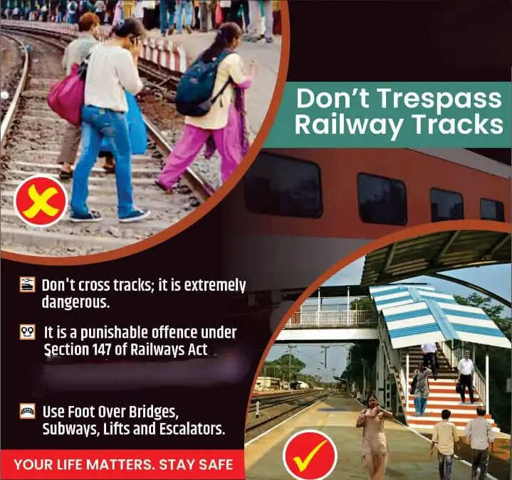 अनधिकृत पार मार्ग बंद होने पर लेवल क्रॉसिंग के पास प्रदर्शन