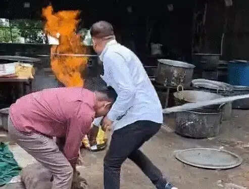 जन्माष्टमी पर इस्कॉन मंदिर में गैस सिलेंडर में लगी आग