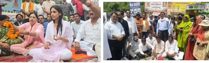 सड़क के पुनर्निर्माण में क्रेडिट लेने की होड़, 12 घंटे में दो माननीयों ने किया पूजन