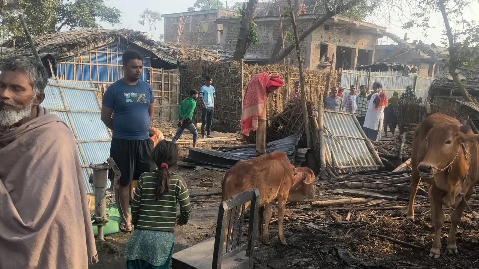 भीषण अग्निकांड: लाखों की संपत्ति राख, चार बकरियों व कई पालतू पशुओं की मौत