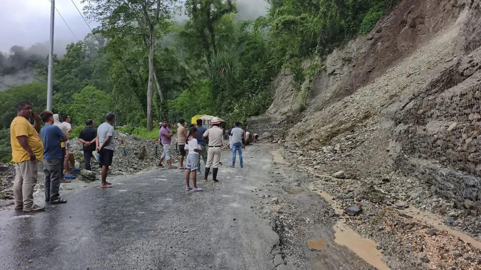 सेवक के पास&nbsp;राष्ट्रीय राजमार्ग-10 पर भूस्खलन, यातायात बाधित