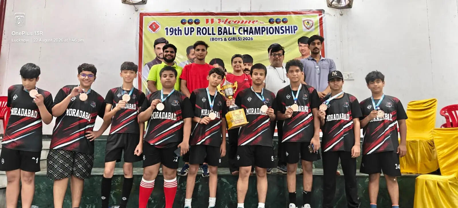 रोल बॉल स्टेट चैंपियनशिप में मुरादाबाद के खिलाड़ियों ने जीता कांस्य पदक