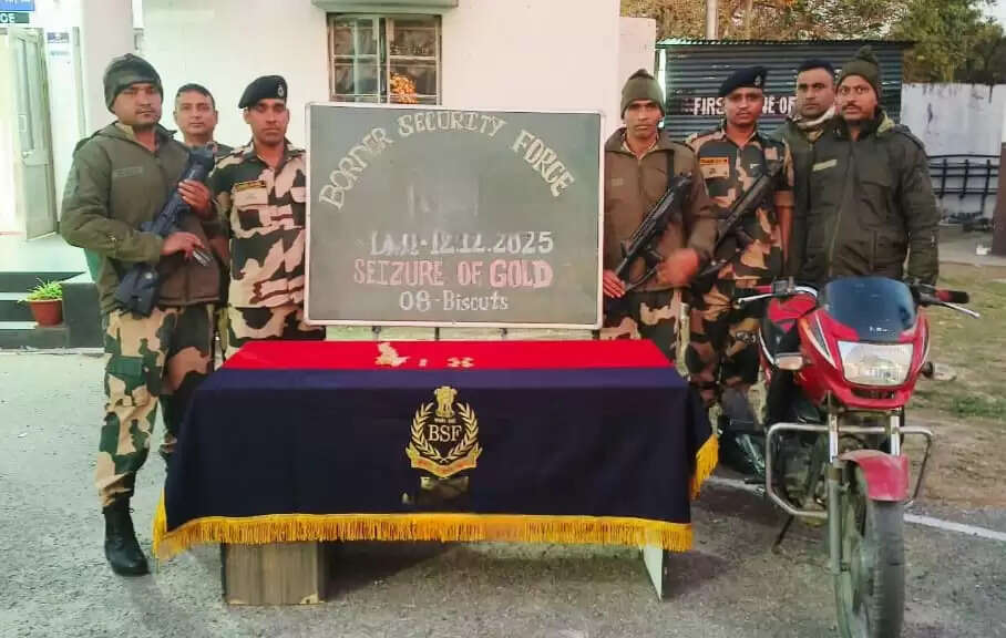 बीएसएफ ने तस्करी की बड़ी कोशिश नाकाम की, करीब 1.4 करोड़ रुपये का सोना जब्त