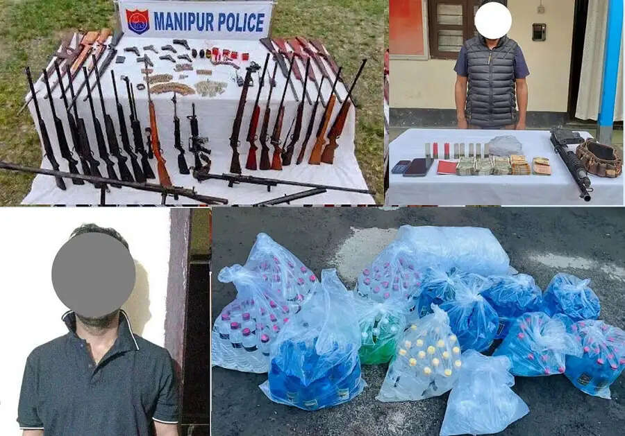 मणिपुर में भारी मात्रा में हथियार, मादक पदार्थ बरामद, दो तस्कर गिरफ्तार