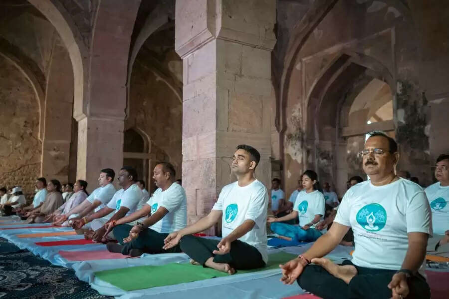 मध्य प्रदेश के पर्यटन स्थलों से दिया गया योग का संदेश, साधकों ने की सामूहिक योग साधना