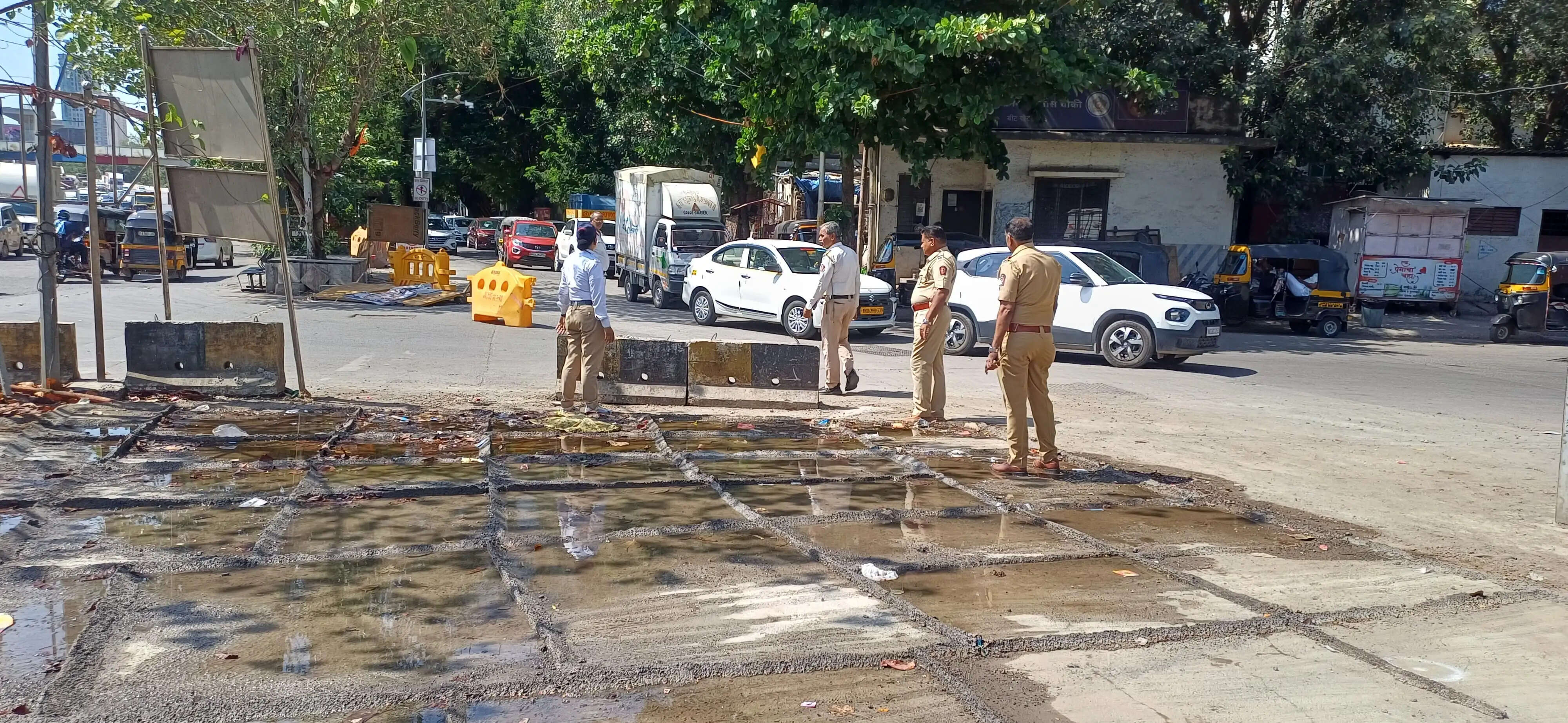 बीएमसी के नाले पर स्लैब बिछाने से ठाणे मुंबई ट्रैफिक में राहत