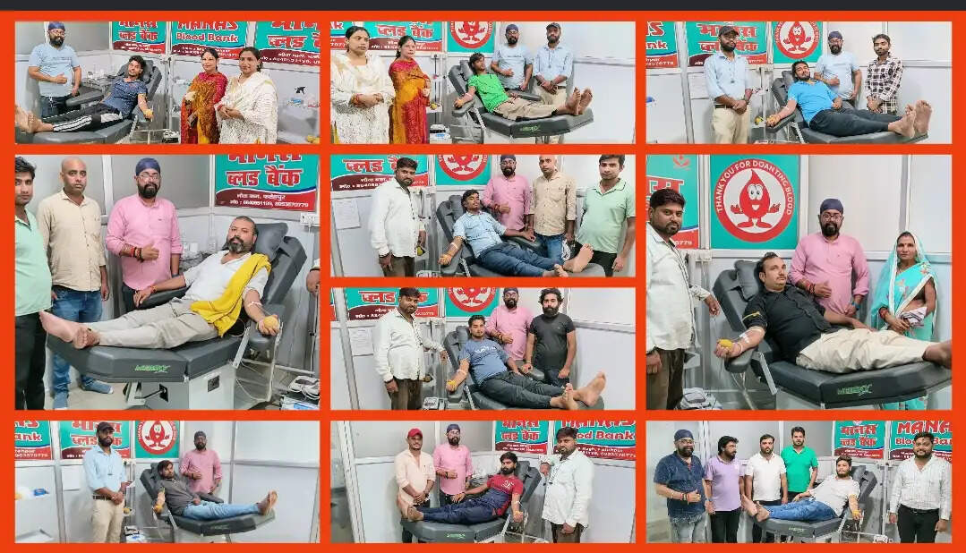 सर्व फॉर ह्यूमैनिटी फाउंडेशन के सहयोग से रक्तदाताओं ने किया स्वैच्छिक रक्तदान