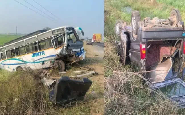 मध्य प्रदेश के भिंड में बस और वैन की टक्कर, 5 लोगों की मौत, 6 गंभीर घायल