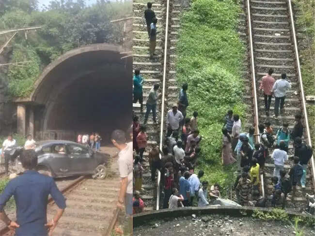 नवी मुंबई में पारसिक हिल से तेज रफ्तार कार रेलवे ट्रैक पर गिरने से एक युवक घायल