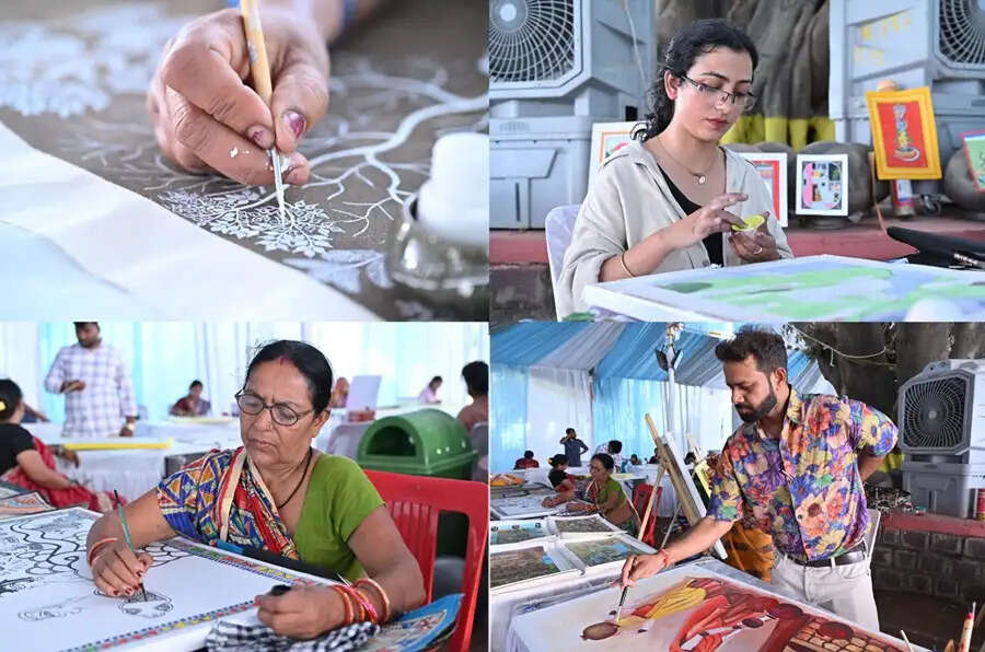 मप्र में सदानीरा समागम में देशभर से आये 100 से अधिक कलाकारों ने चित्रों से दिया जल-पर्यावरण का संदेश