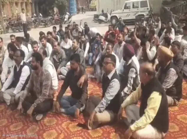 यमुनानगर:एचकेआरएन में शामिल करने के फैसले के विरोध में बिजली कर्मचारियों का प्रदर्शन