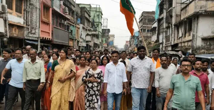 बेलदा को नगरपालिका घोषित किए जाने पर भाजपा का धन्यवाद जुलूस