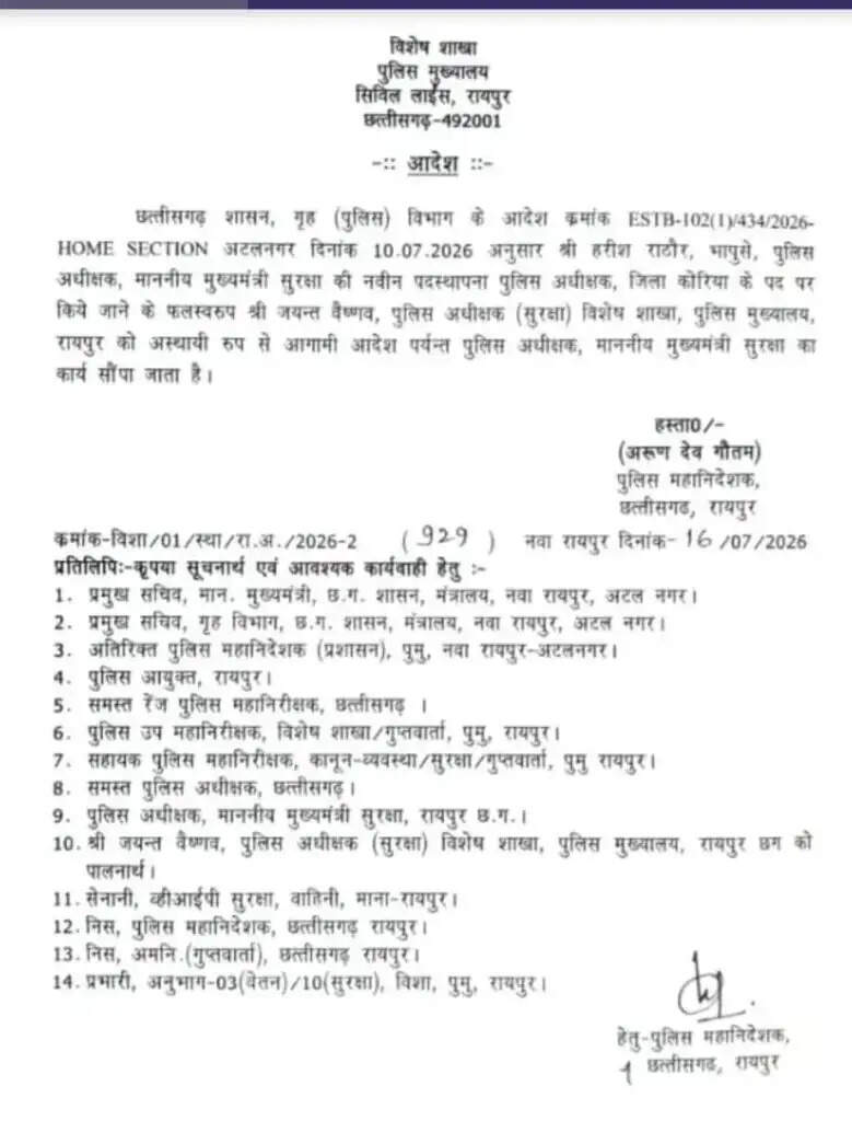 जयंत वैष्णव अब मुख्यमंत्री की सुरक्षा तंत्र की संभालेंगे कमान