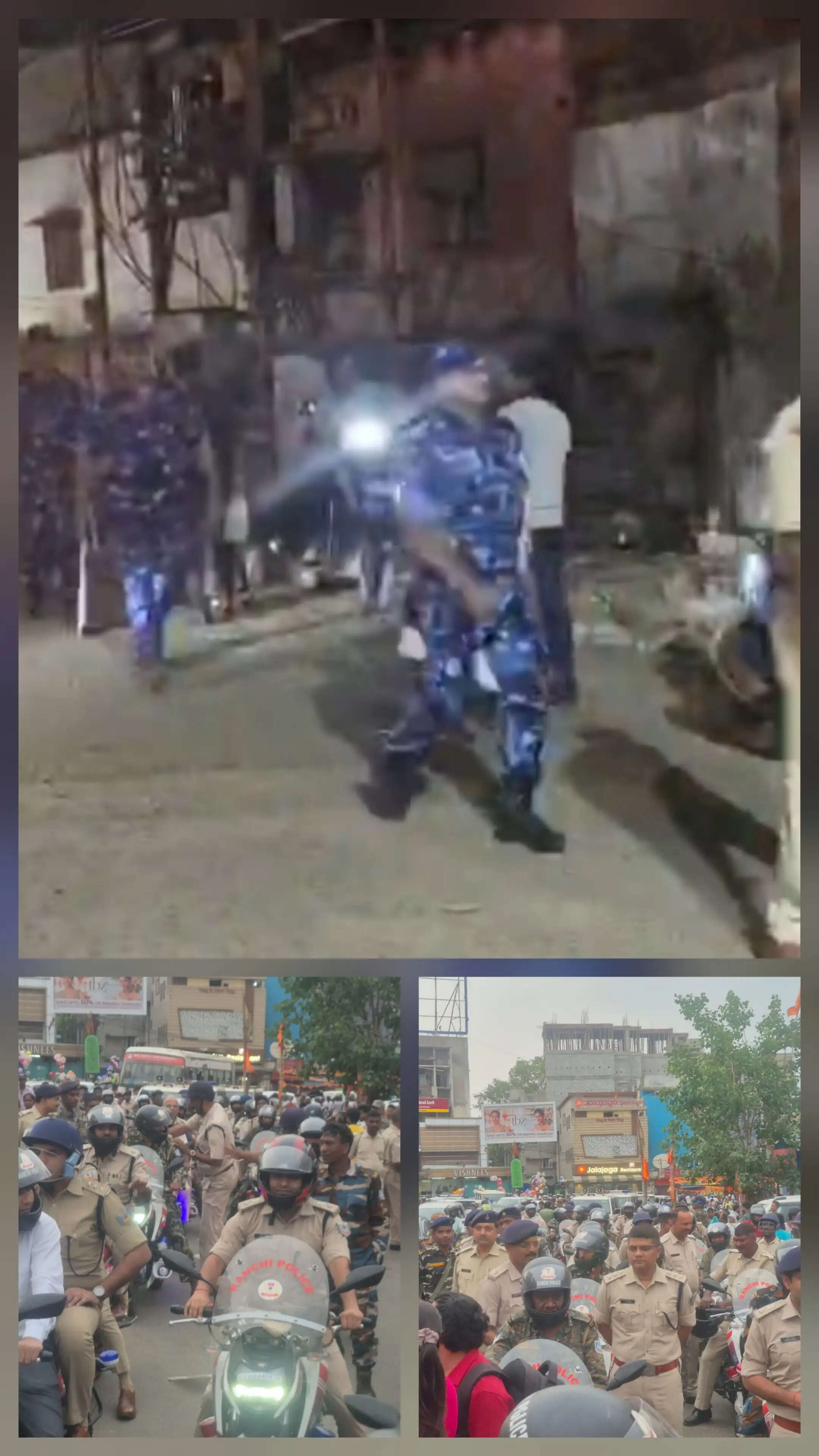 बकरीद को लेकर रांची पुलिस ने निकाला फ्लैग मार्च