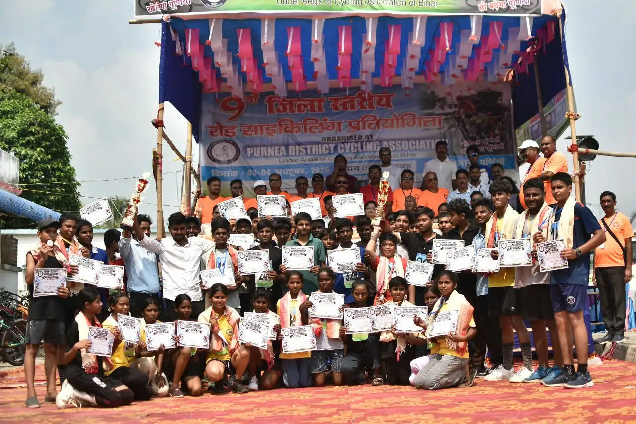 पूर्णिया में 9वीं जिला स्तरीय रोड साइकिलिंग चैम्पियनशिप संपन्न
