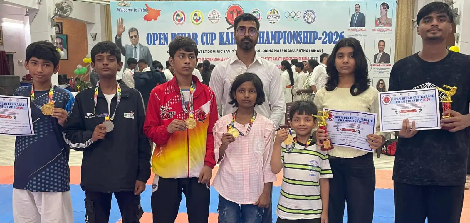 ओपन बिहार कप कराटे चैंपियनशिप में दरभंगा के खिलाड़ियों का शानदार प्रदर्शन, आठ पदक जीते