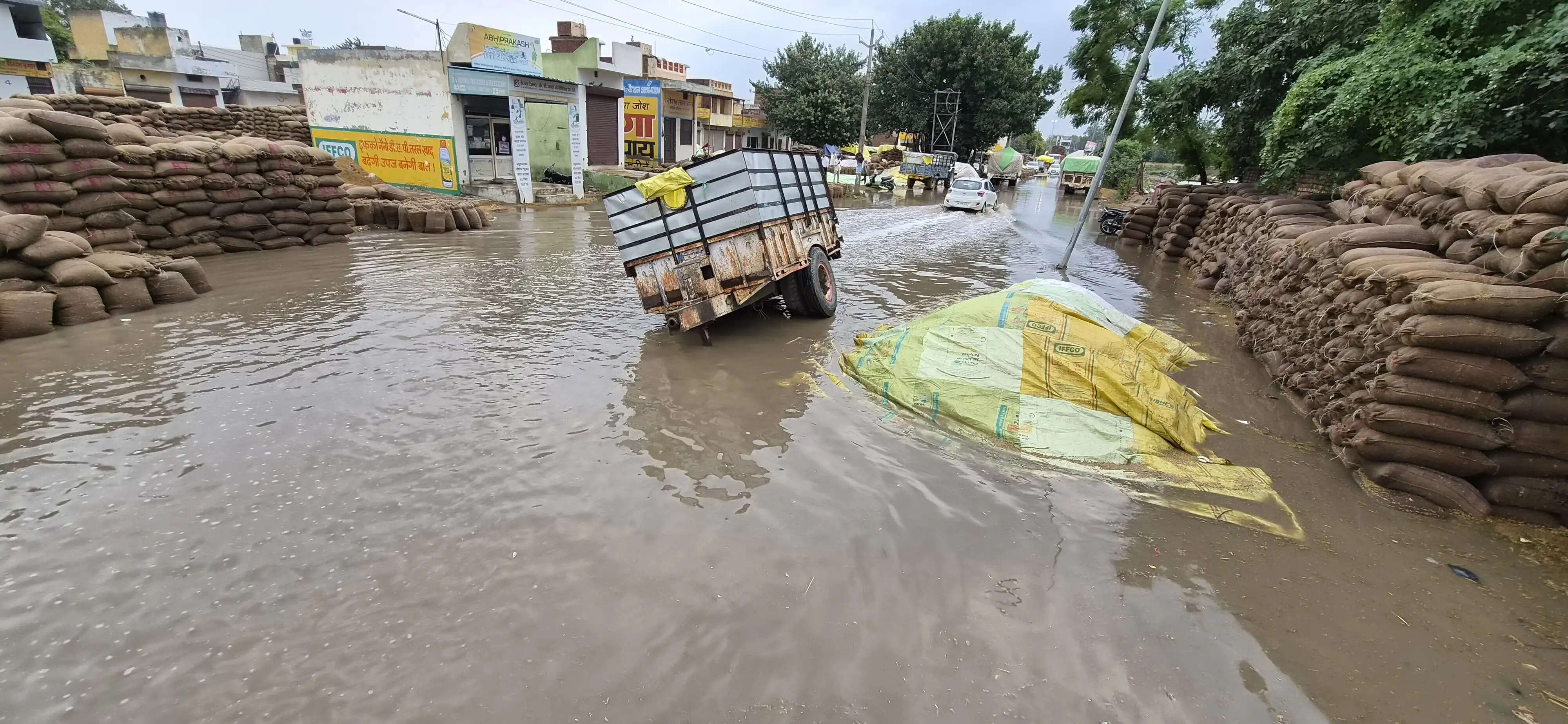 कैथल: बारिश ने मंडियों में धान की फसल पर फेरा पानी, खुले में पड़ी लाखों क्विंटल उपज भीगी
