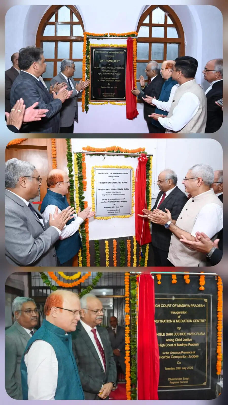 हाईकोर्ट में नवनिर्मित आर्बिट्रेशन एवं मीडिएशन सेंटर,सिल्वर जुबली हाल के प्रथम तल पर वीडियो कॉन्फ्रेंसिंग सुविधा का उद्घाटन