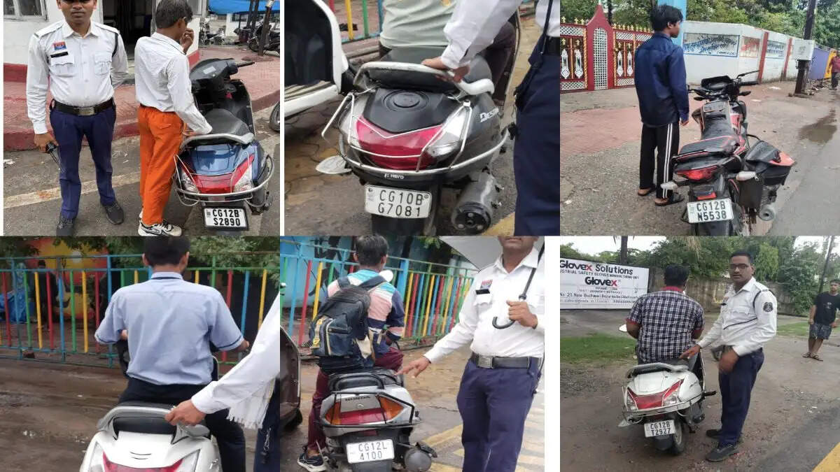 कोरबा : नाबालिग वाहन चालकों पर ट्रैफिक पुलिस की कार्रवाई, अभिभावकों से बच्चों को वाहन नहीं देने अपील