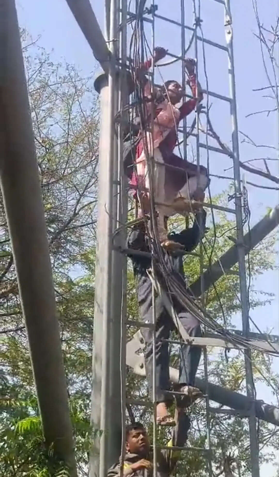 जमीन पर अवैध कब्जे से परेशान युवती 120 फीट ऊंचे मोबाइल टावर पर चढ़ी, पुलिस के आश्वासन पर उतरी