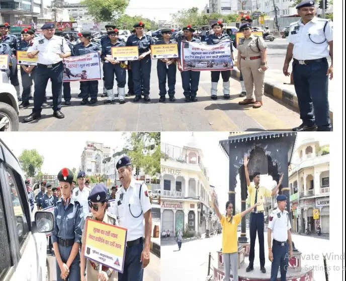 जयपुर की सड़कों पर उतरे नन्हे ट्रैफिक वॉलिंटियर्स