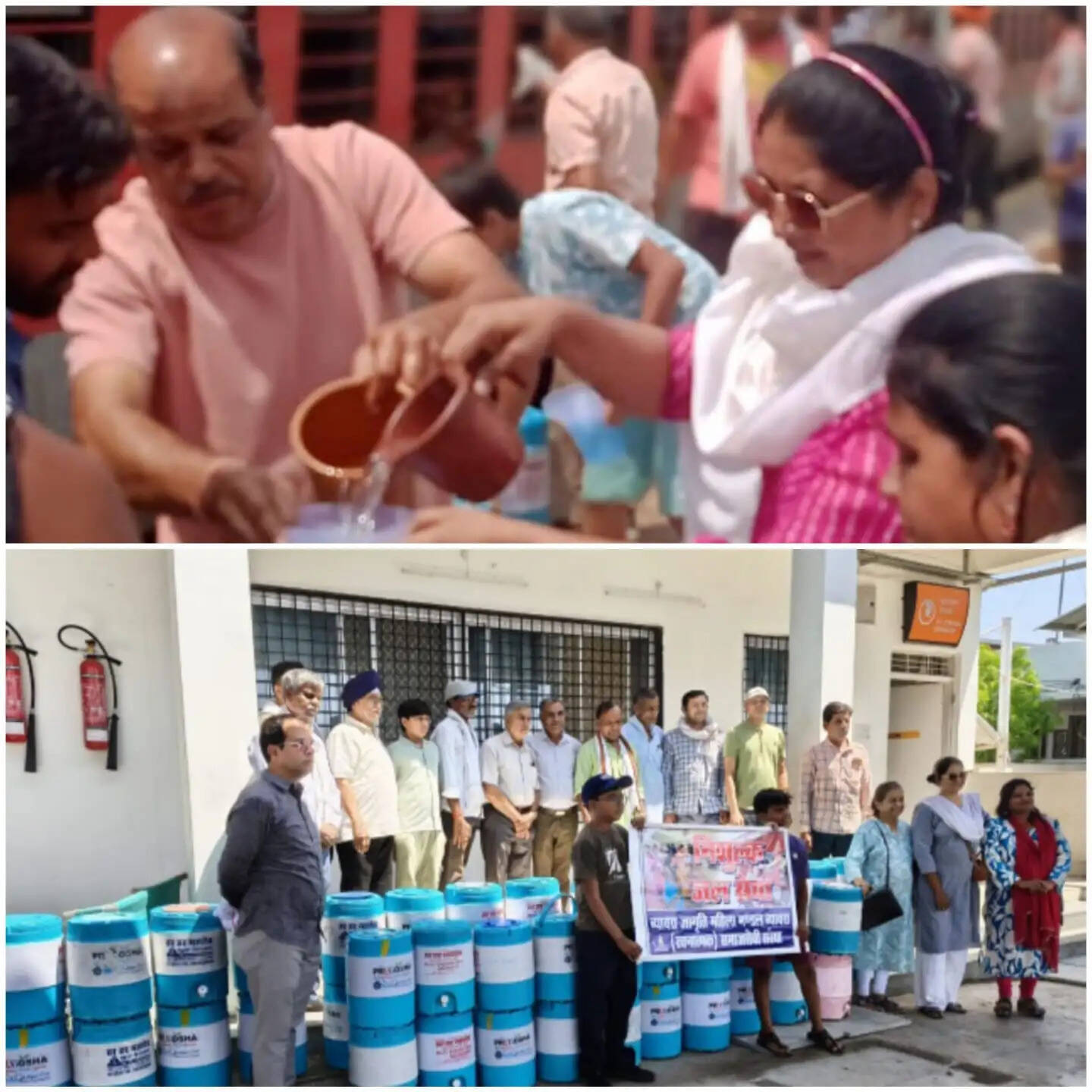 राजगढ़ःभीषण गर्मी में यात्रियों को राहत, रेलवे स्टेशन पर जागृति महिला मंडल की जल सेवा जारी