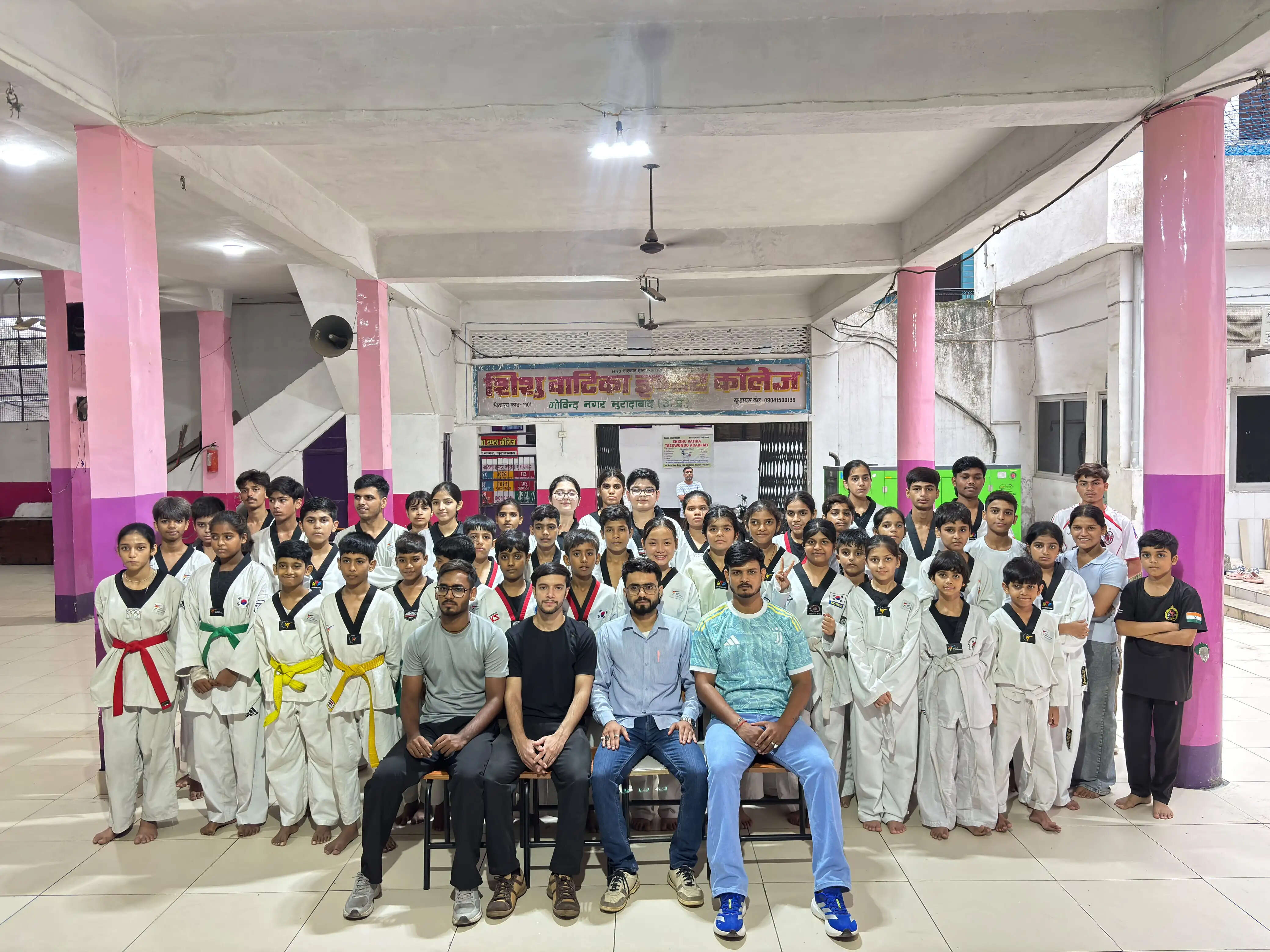 ताइक्वांडो कलर बेल्ट टेस्ट में 50 खिलाड़ियों ने किया प्रतिभाग