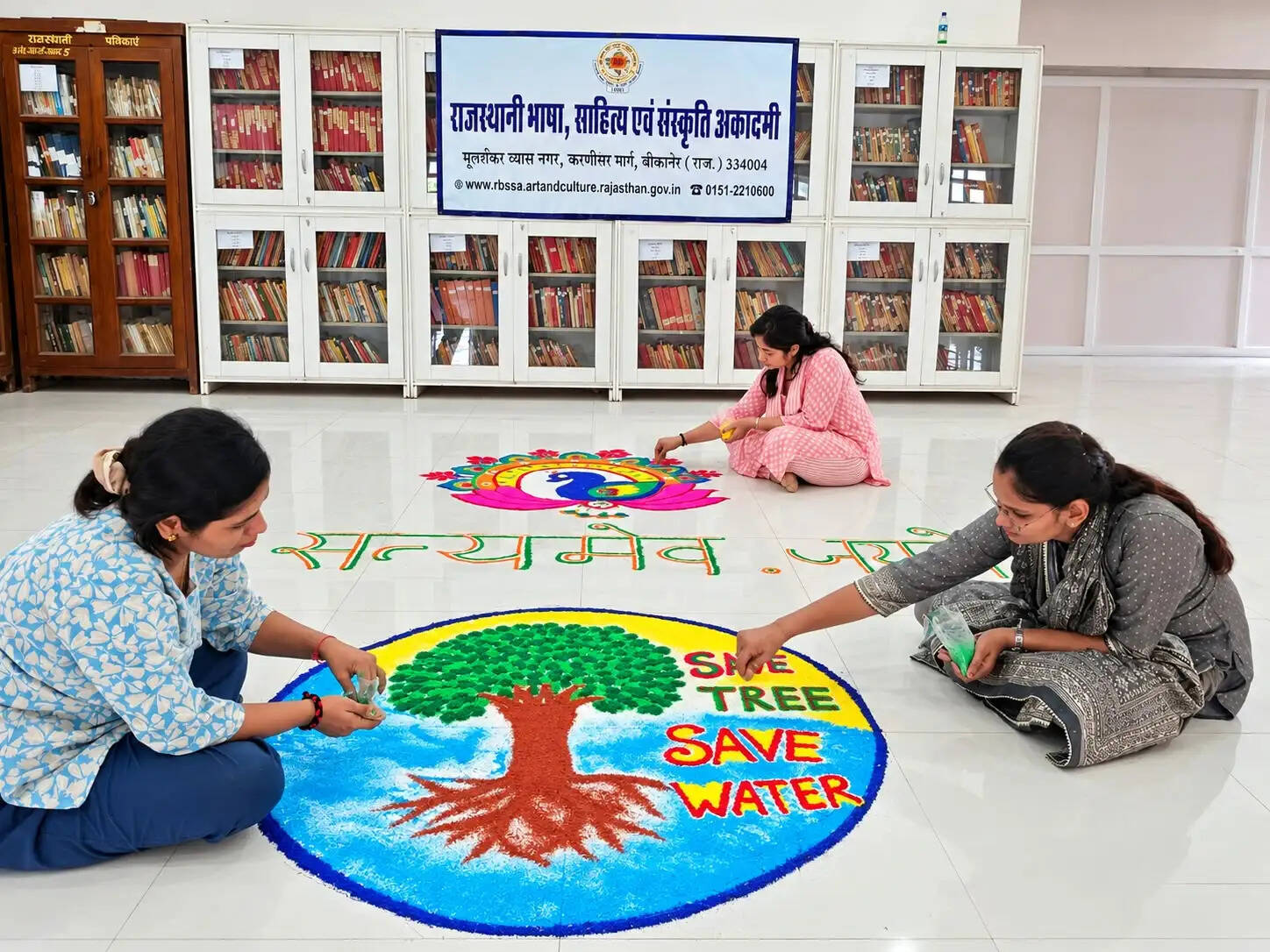राजस्थानी भाषा अकादमी में सजाई गई रंगोली, विकसित भारत-जन सेवा अभियान के तहत हुआ आयोजन