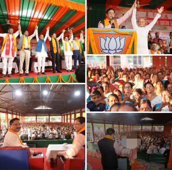 नगांव-मोरीगांव में सोनोवाल ने किया भाजपा उम्मीदवार के लिए चुनाव प्रचार