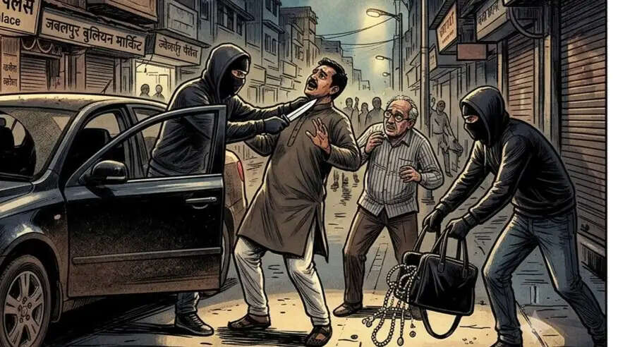 जबलपुर में सराफा कारोबारियों से लूट, चाकू की नोक पर जेवरात से भरी कार ले भागे बदमाश