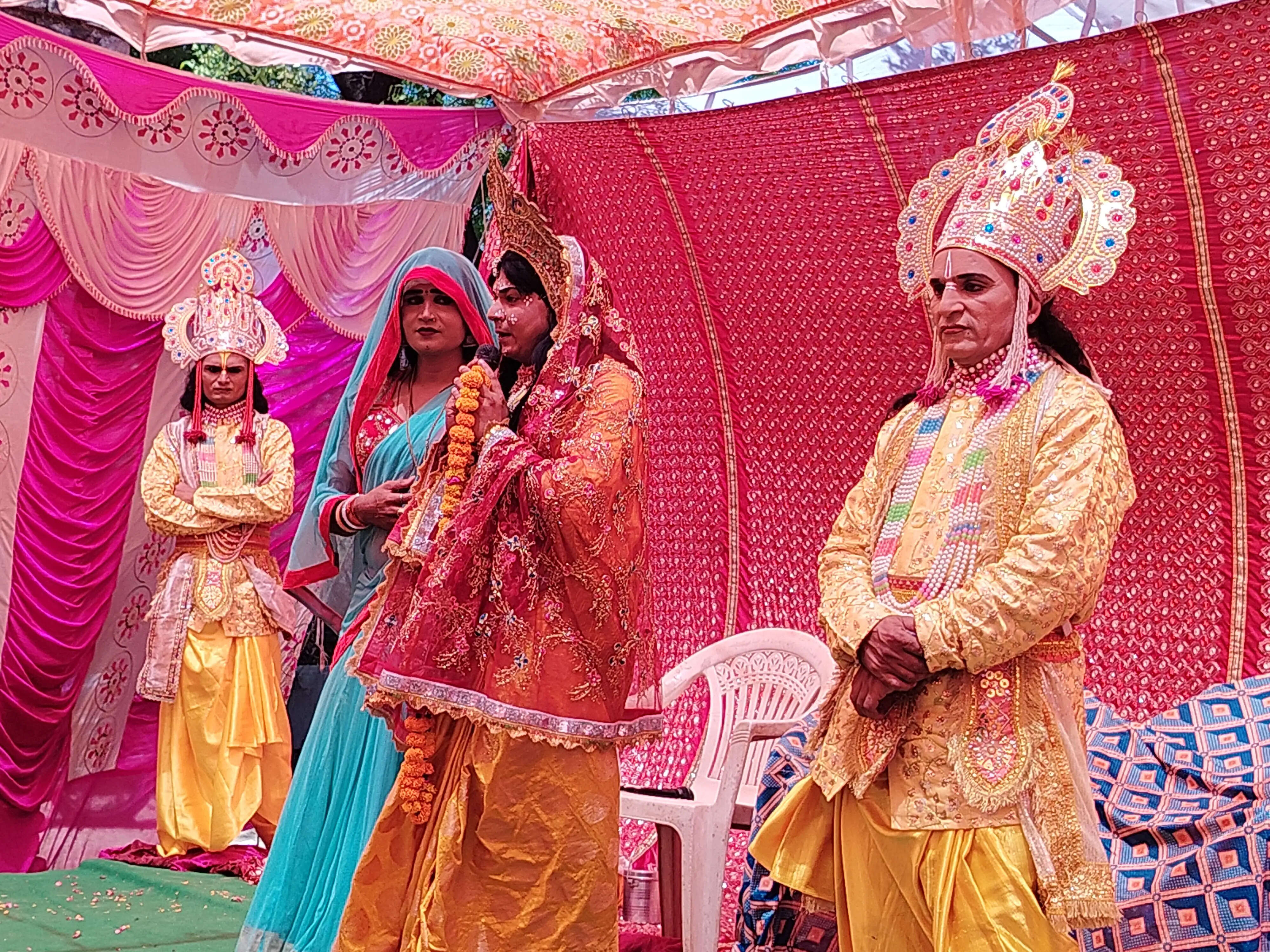 श्रीमद्भागवत कथा के समापन पर रामलीला का आयोजन