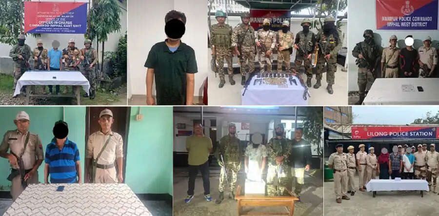 मणिपुर के अलग-अलग इलाकों से मादक पदार्थ तस्कर एवं उग्रवादी गिरफ्तार