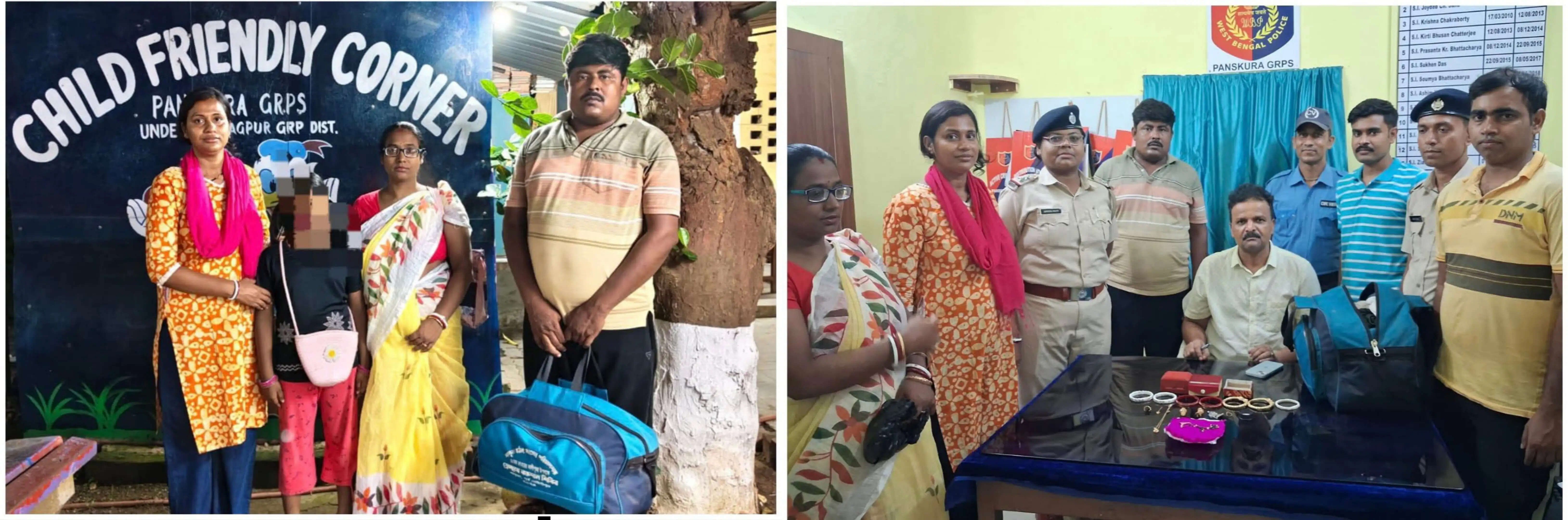 पांसकुड़ा जीआरपी की तत्परता से लापता बच्ची और गहनों से भरा बैग बरामद
