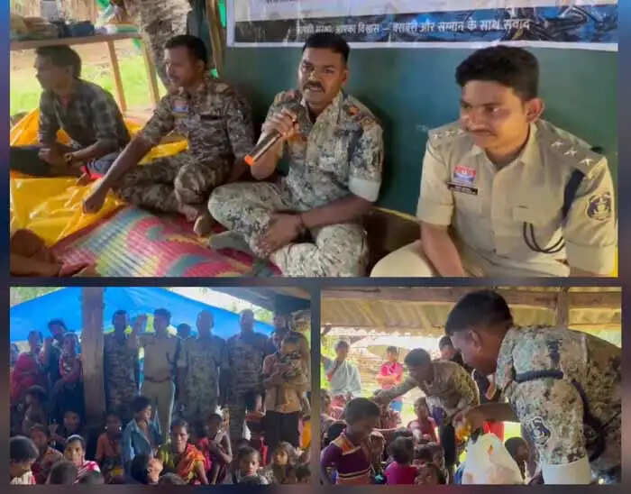 “निवा दुवड़ ते” अभियान के तहत ग्राम पोट्टेमंगू पहुंची सुकमा पुलिस, ग्रामीणाें से किया संवाद