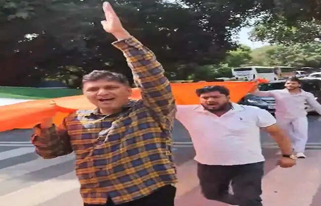 दिल्ली में आआपा ने पार्टी मुख्यालय से निकाली तिरंगा यात्रा