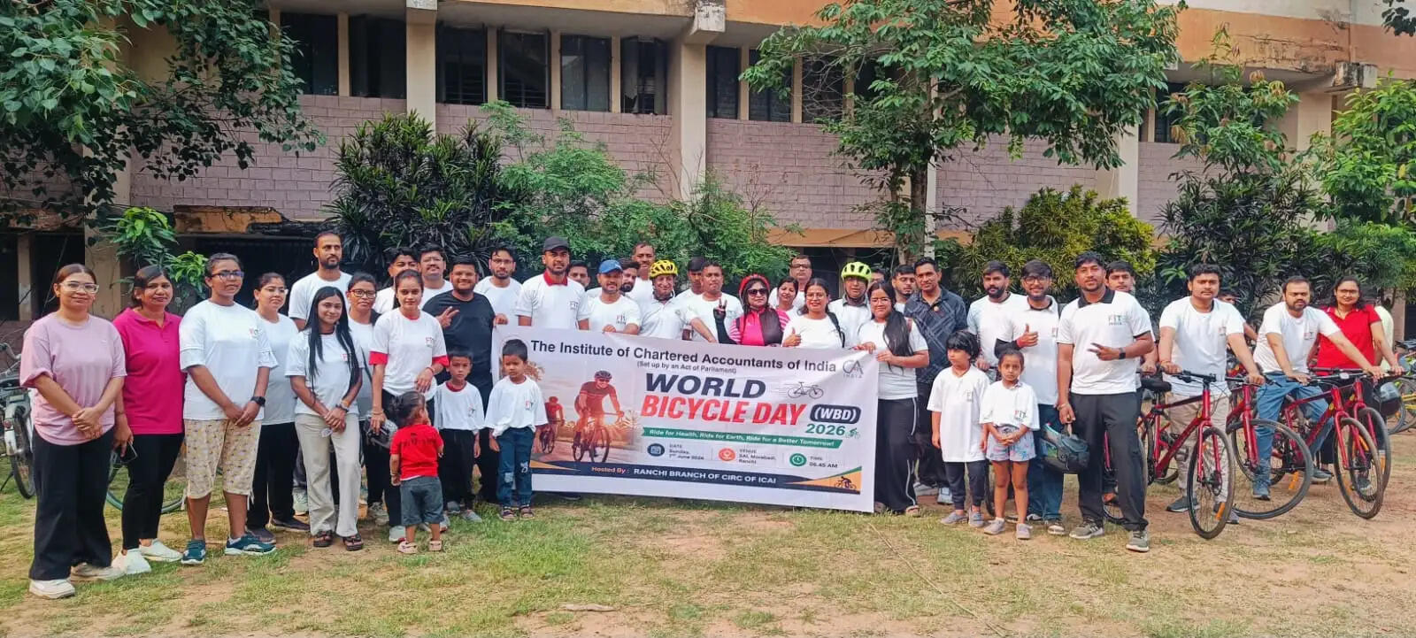 विश्व साइकिल दिवस पर आईसीएआई ने निकाली साइकिल जागरूकता रैली