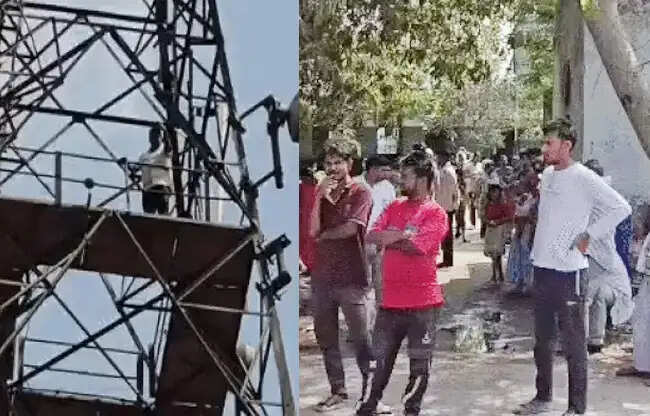 सोनीपत: अवैध कब्जा हटाने पहुंची टीम, युवक मोबाइल टावर पर चढ़ा