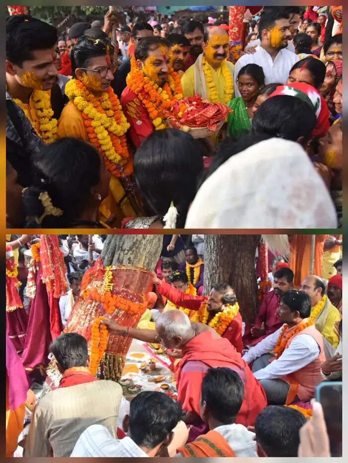 बस्तर दशहरा के बेल जात्रा पूजा' विधान में ‘युग्म बेल’ काे दंतेश्वरी मंदिर में स्थपित किया गया