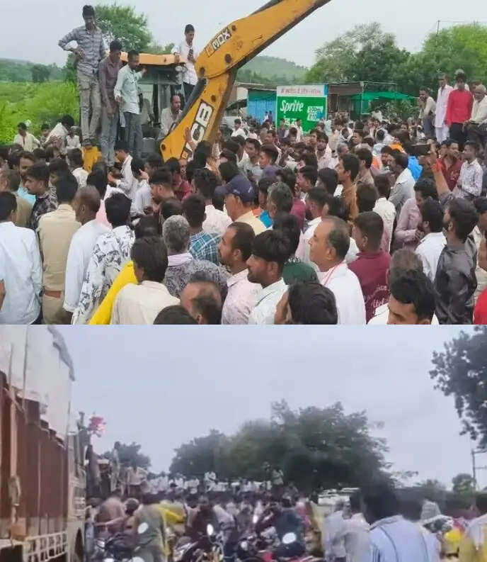 आगरमालवाः राष्ट्रीय राजमार्ग पर ट्रक ने गौवंश को रौंदा, चार गायों की मौत