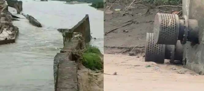 कांकेर में रिटर्निंग वॉल टूटने से एनीकट सूखा, शहर में पानी की सप्लाई हुई बंद