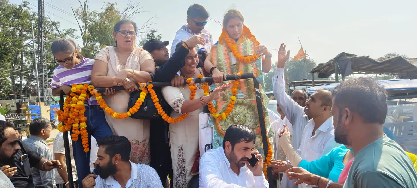 जींद : गोल्ड गर्ल नीरू ढांडा पहुंची जींद, हुआ भव्य स्वागत
