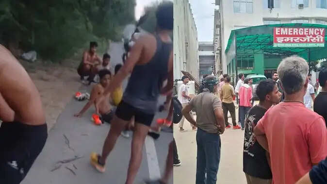 बेकाबू कार ने सेना की तैयारी के लिए दौड़ रहे नौ युवाओं को मारी टक्कर, घायल